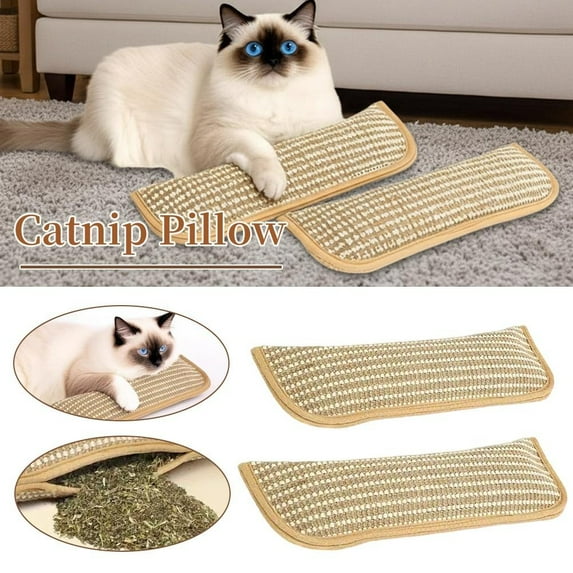 Catnip Toys for Indoor Cats - 13 Inches Catnip Pillows, Catnip Toys, Sisal Scratching Pad, Interactive Cat Nip Kicker Toys for Anxiety Relief, 1/2/3 Pack