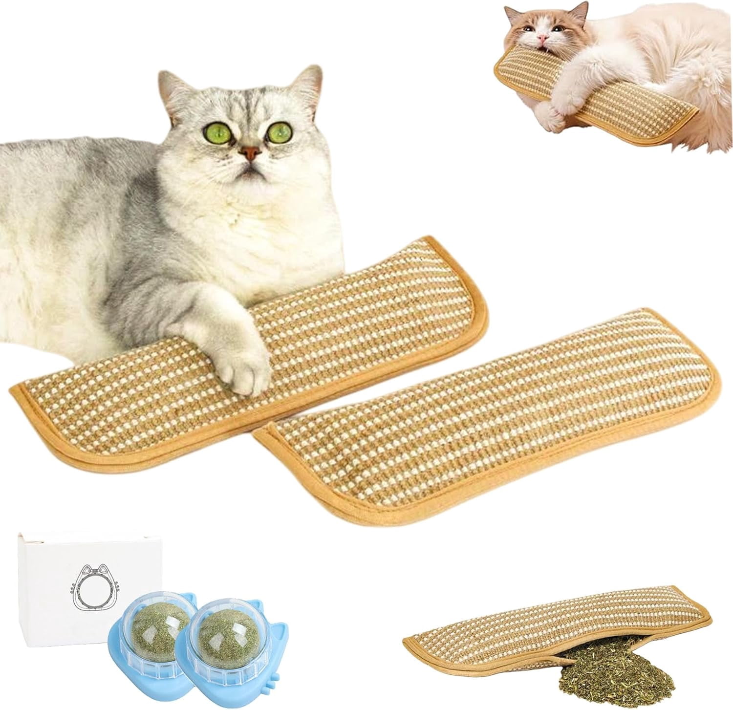 Image showcasing Catnip Toys for Indoor Cats – 2026 Upgraded Catnip Kicker Pillows with ...