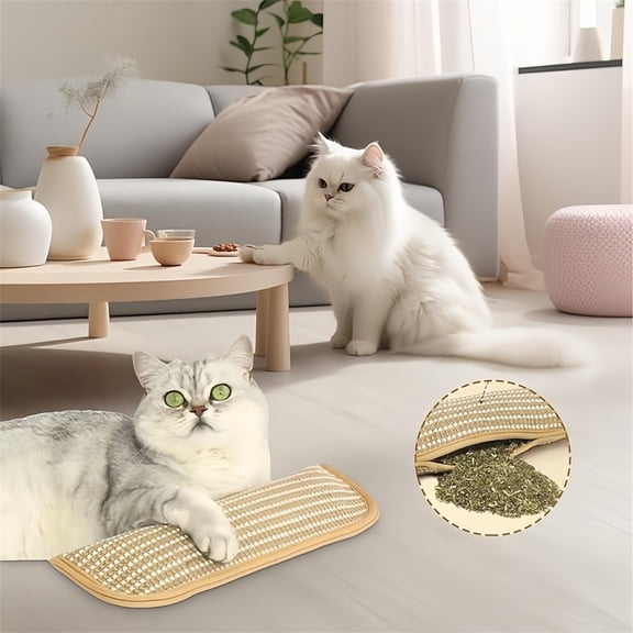 Catnip Toys for Indoor Cats - Cat Toys Pack of 3, Sisal Scratching Pad, Bite Resistant Kitten Teething Toys, Interactive Cat Nip Kicker Toys for Anxiety Relief(as show)