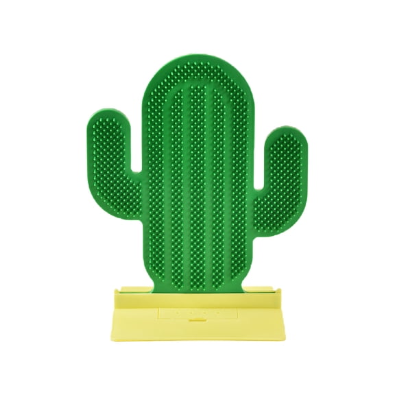 Catnip Toys for Indoor Cats, Green Cactus Shape Cat Scratching Brush,Massage & Self Groomer