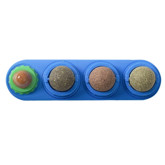 Catnip Wall Ball, Rotating Lickable Catnip Ball, Edible Catnip Ball for Cats, Stick-on Catnip Toy Adhesive Wall Mounted Spinning Interactive Catnip Wall Ball Toy