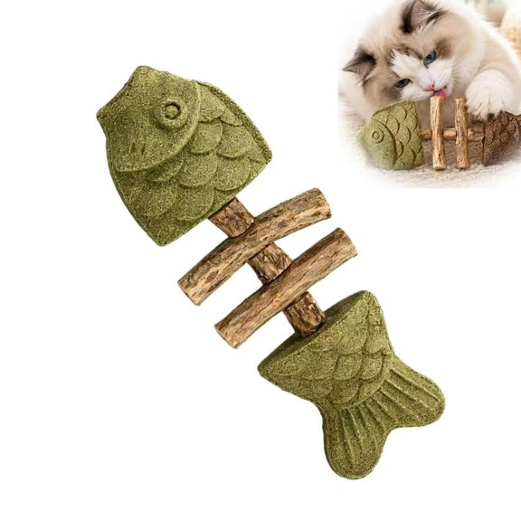 Catnip and Silvervine Chew, Natural Catnip & Silvervine Teeth Cleaning Stick, Fix Cat Dental Health, Durable Wooden Feline Tooth Care Tool