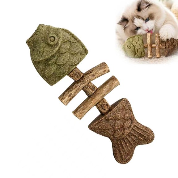 Catnip and Silvervine Chew, Natural Catnip & Silvervine Teeth Cleaning Stick, Fix Cat Dental Health, Durable Wooden Feline Tooth Care Tool