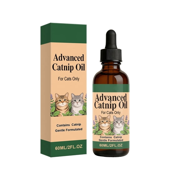Catnip for Cats | Cat Oil Liquid Attractant for Cat Play | Gift for Cat Owner | Amber Glass Dropper Bottle 2 Fl Oz