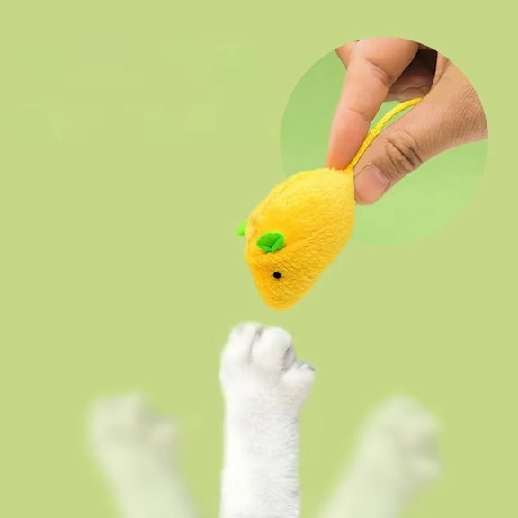 interactive Cat toy, Catnip toy Mouse, toys for Cats indoor, 3X1.5 in, Soft Fuzz, Cat Entertainment, Yellow Green, 1 Pc