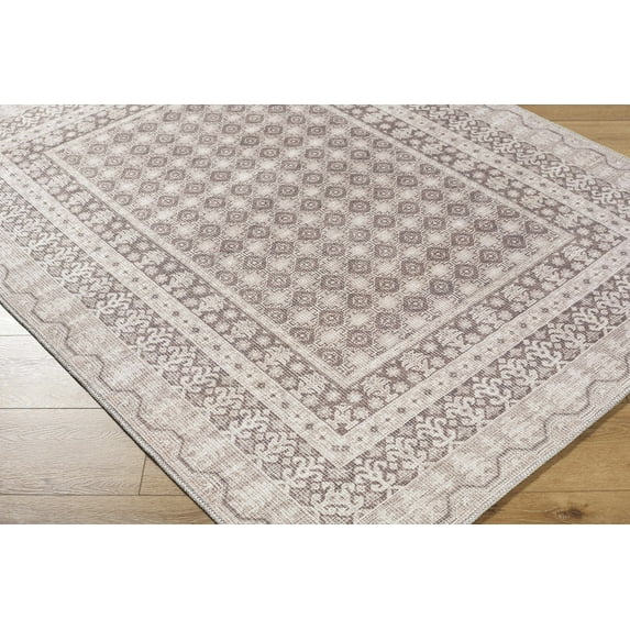 BoutiqueRugs Catori Traditional, Transitional Area Rug - Machine Washable - Light Brown, Dark Brown, Cream - 3'3" x 4'11"