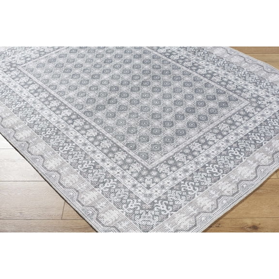 BoutiqueRugs Washable Ivory Oriental 9x12 Large Area Rug Transitional Sage Tan Pale Blue Off White Bordered Traditional Rainier Great Room Open Concept Master Bedroom Large Dining Room 8'10" x 12'