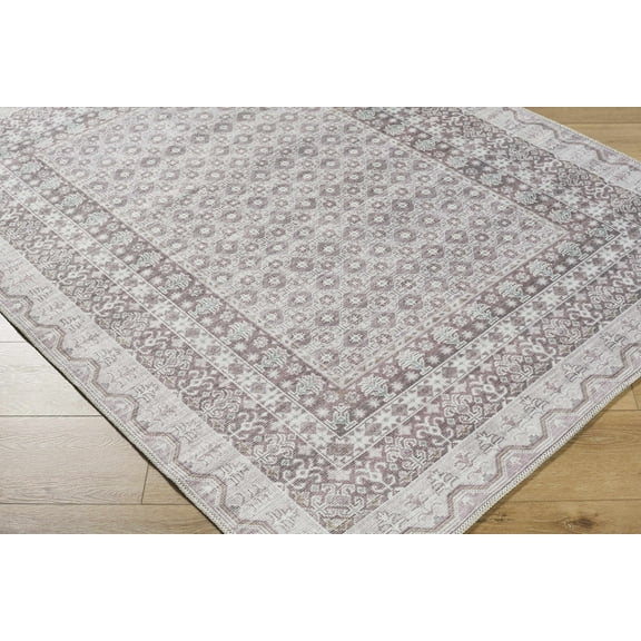 BoutiqueRugs Catori Traditional, Transitional Runner Rug - Machine Washable - Light Gray, Dark Brown, Medium Gray - 2'7" x 10' Runner