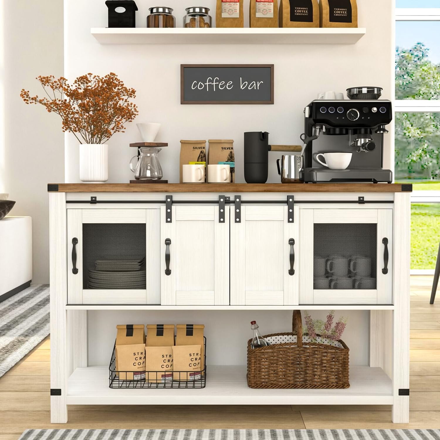 Dropship K&K Sideboards And Buffets With Storage Coffee Bar