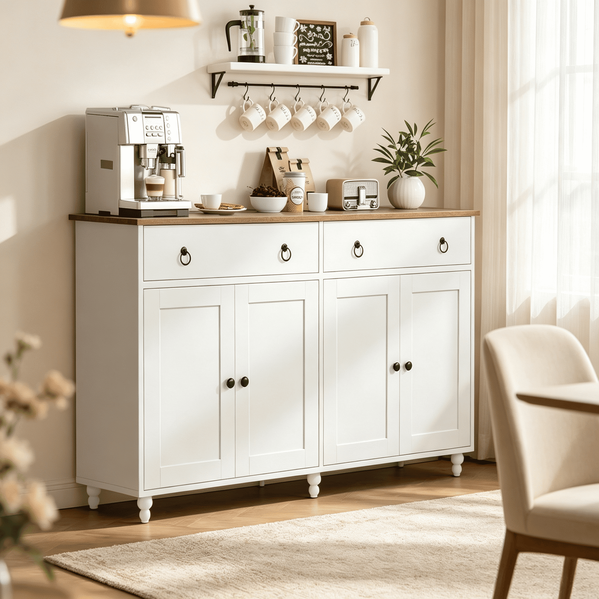 限定値下げMid Century White Chest Box Cabinet Catrimown-55-Sideboard-Buffet-