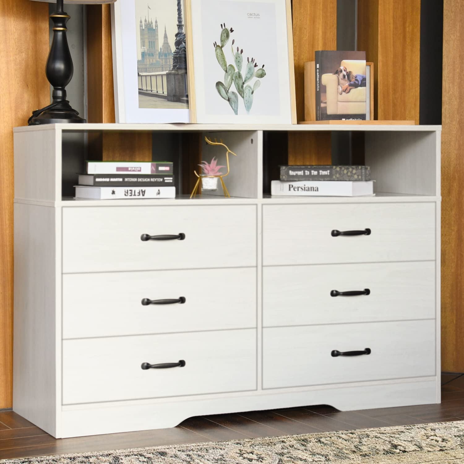 Segmart White 4 Drawer Dresser for Small Space, Wood Storage Cabinet for  Living Room, Chest of Drawers with Metal Handle for Bedroom 
