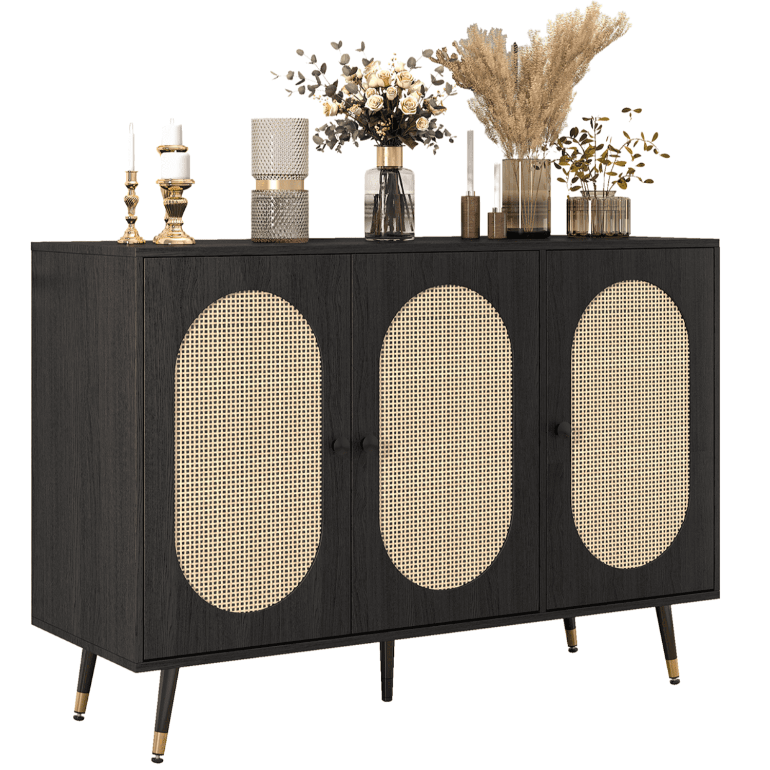 Catrimown Buffet Rattan Sideboard Storage Credenzas