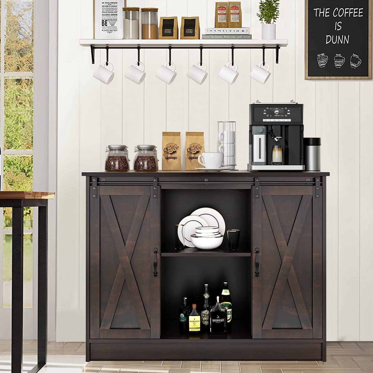 Catrimown Buffet Sideboard 42” Farmhouse Coffee Bar