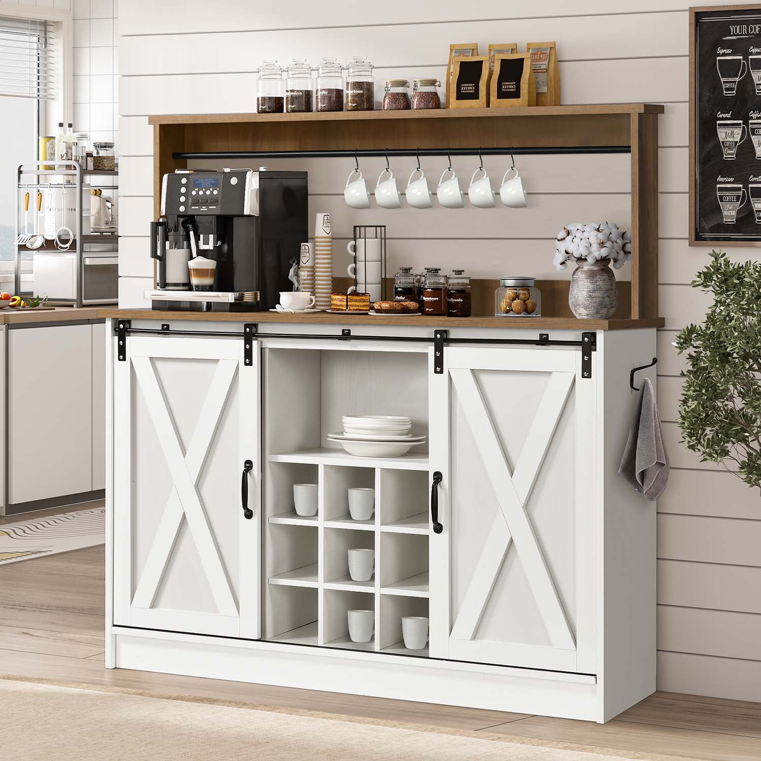 Catrimown Farmhouse Coffee Bar Cabinet, 47