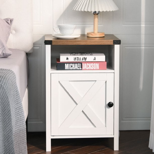 Catrimown Farmhouse End Table Set of 2, End Table for Living Room Set of 2, Bedside Table End