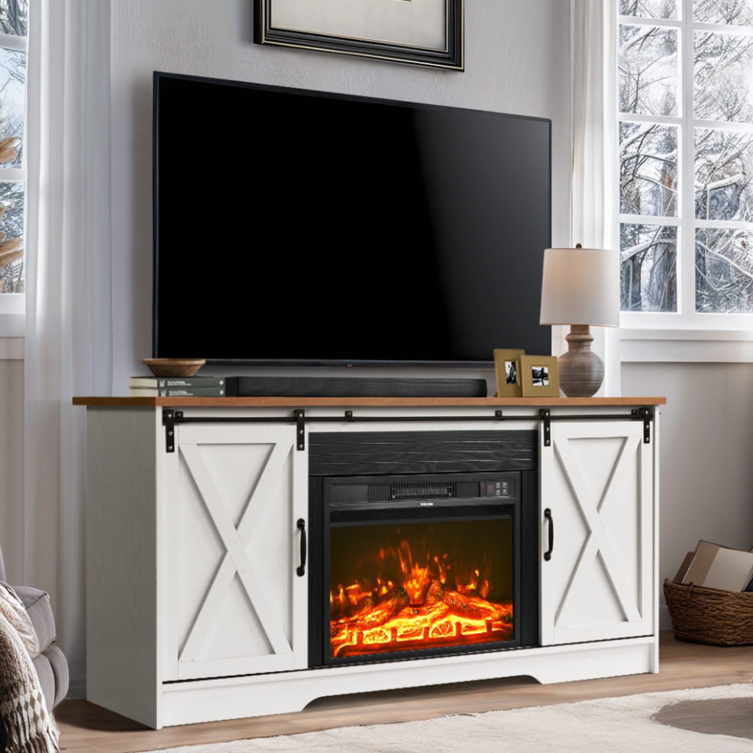 Catrimown Fireplace TV Stand for TVs up to 65