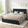 Catrimown Diamond Upholstered Full Size Bed Frame with Wingback ...