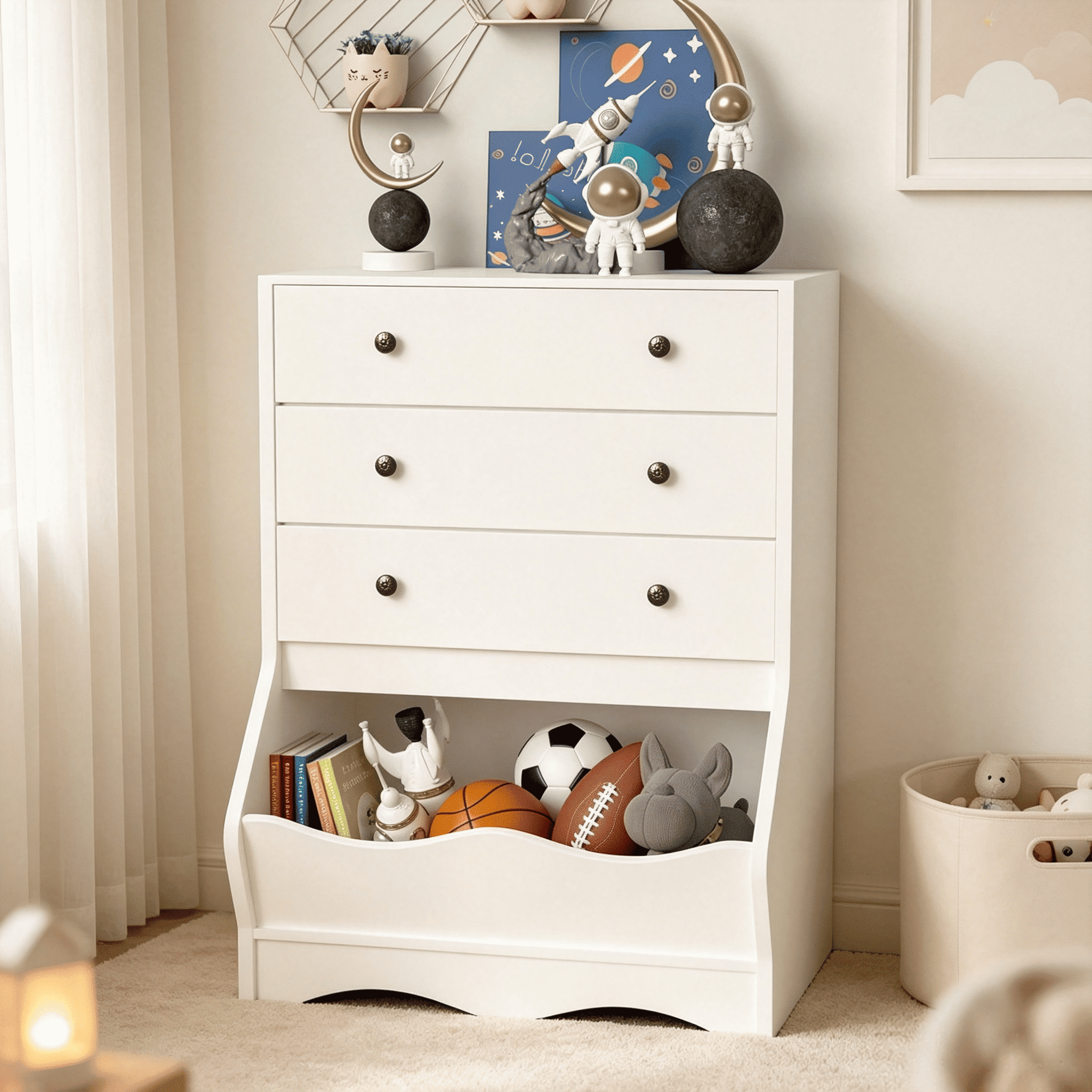 girls dresser LoveShackFancy 9-Drawer Dresser, Soft White Sweet style with storage to match Catrimown White Tall Dresser, 23.6"x17.7"x36.2"