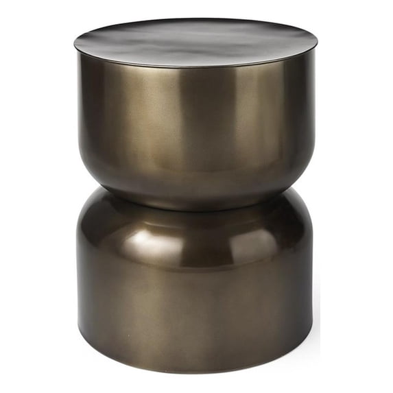 Catriona 17L x 17W x 20H Gold Metal Accent Hourglass Table
