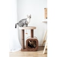 thumbnail image 1 of Catry 23" Condo Brown & Beige Cat Condo Small Cat Tree with Scratching Post Play House Indoor Multi-Level Climbing Cat Furniture with Free Cat Teaser as Bonus, 1 of 13