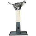 thumbnail image 1 of "Catry 32"" Large Gray & White Modern Sisal Scratching Post with Fleece and Rope", 1 of 9