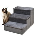 thumbnail image 1 of Catry Gray Pet Ramps Foldable 3-Step Staircase for Senior Pets, Plush and Extra Stable Design, 1 of 9