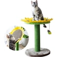 thumbnail image 1 of "Catry Sunflower 24"" Cat Tree with Leaves and Petals, Adjustable Multi-functional Cat Bed, Sisal Scratching Post", 1 of 8