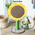 thumbnail image 1 of "Catry Sunflower 24"" Cat Tree with Leaves and Petals, Adjustable Multi-functional Cat Bed, Sisal Scratching Post", 1 of 10
