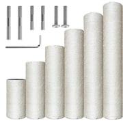 Catry Universal Cat Scratching Post Replacement | 6-20 Inch Options Natural Sisal Rope Scratching Post | DIY Cat Tree Repair Parts with M8 / M10 Screws Kit