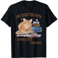 thumbnail image 1 of Cats 365 Life Is Better with Cats And Books Cat Book T-Shirt, 1 of 3