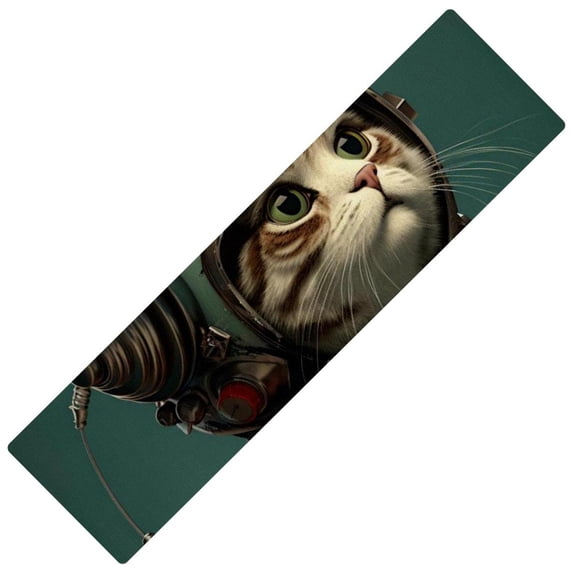 Cats Absorbent Rubber Kitchen Runner Mat, Washable, 15.7"x59", Rectangular - ideal for Kitchen Rugs.