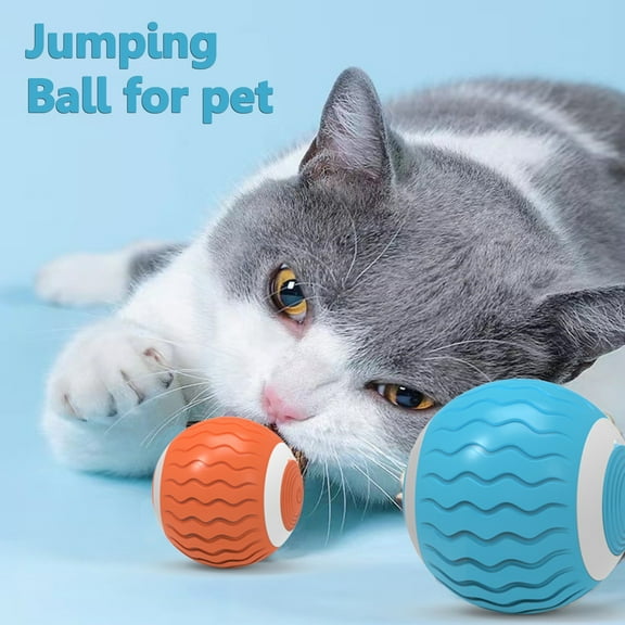 Cats And Dog Toys Pet Gravity Rolling Jump Ball Cats Hunting Ball Toy,New Release,Vsgery,Silica gel,Blue