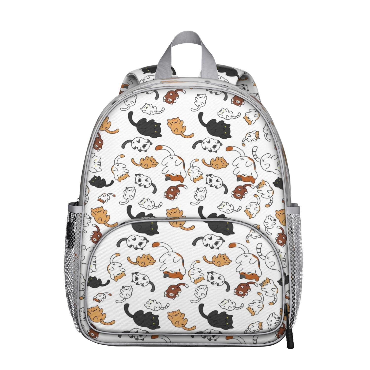 Cats And Flowers Print Student Backpack – Boho Cat Aesthetic With Cute ...