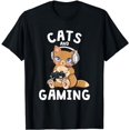 thumbnail image 1 of Cats And Gaming Lover Funny Cat Gamer T-Shirt, 1 of 3