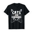 thumbnail image 1 of Cats And Gaming - Video Gamer Veterinarian Animal Pet Lover T-Shirt, 1 of 5