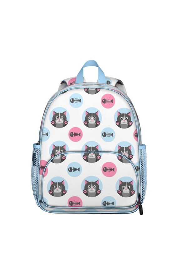 Cats And Hearts Pattern Student Backpack – Boho Cat Aesthetic With Floral Cat Design And Abstract Cat Art Print