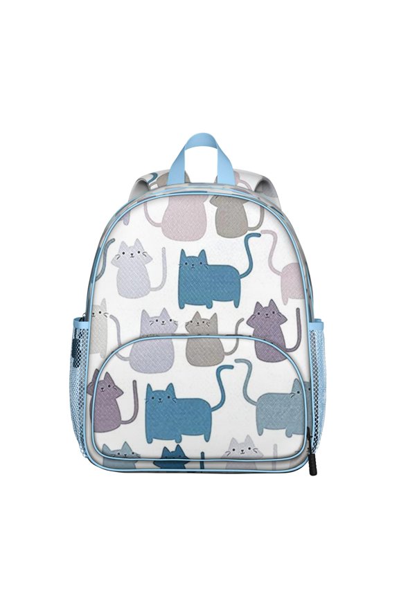 Cats And Hearts Pattern Student Backpack – Boho Cat Aesthetic With Floral Cat Design And Abstract Cat Art Print
