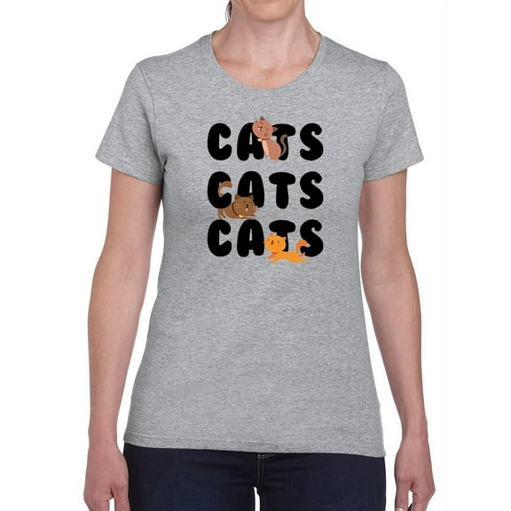 Cats And More Cats Shaped T-Shirt Women -GoatDeals Designs, Female Small