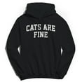thumbnail image 1 of Cats Are Fine Graphic Black Men's Cotton Pullover Hoodie, 1 of 1