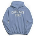 thumbnail image 1 of Cats Are Fine Graphic Light Blue Men's Cotton Pullover Hoodie, 1 of 1
