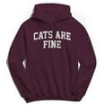 thumbnail image 1 of Cats Are Fine Graphic Maroon Men's Cotton Pullover Hoodie, 1 of 1