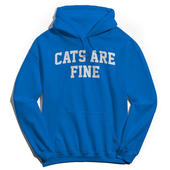 Cats Are Fine Graphic Royal Men's Cotton Pullover Hoodie