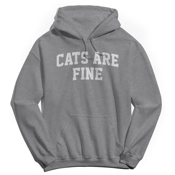 Cats Are Fine Graphic Sport Grey Men's Cotton Pullover Hoodie