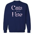 thumbnail image 1 of Cats Are Fine Humor Graphic Navy Men's Crewneck Sweatshirt, 1 of 1
