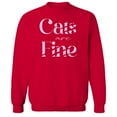 thumbnail image 1 of Cats Are Fine Humor Graphic Red Men's Crewneck Sweatshirt, 1 of 1
