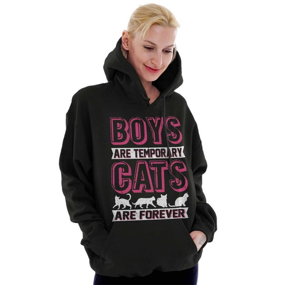 Cats Are Forever Single Girl Humor Women Plus Size Graphic Pullover Hoodie Brisco Brands 5X