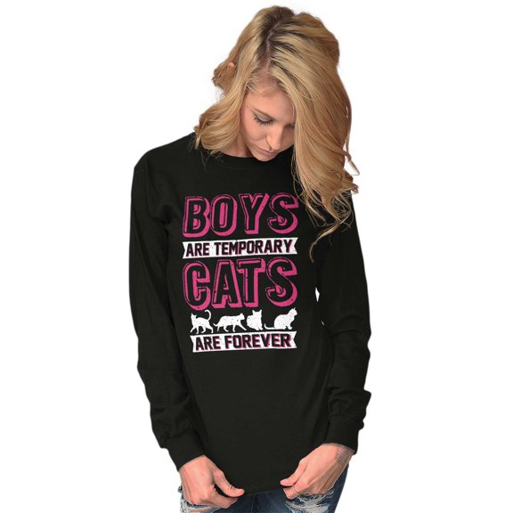 Cats Are Forever Single Girl Humor Women's Long Sleeve T Shirt Brisco Brands M