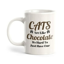 Cats Are Like Chocolate Its Hard To Just Have One 11oz Plastic Coffee Mug | Cute Funny Cups