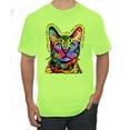 thumbnail image 1 of Cats Are Like Potato Chips Colorful Rainbow Cat Animal Lover Men's Graphic T-Shirt, Safety Green, 2XL, 1 of 3