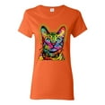 thumbnail image 1 of Cats Are Like Potato Chips Colorful Rainbow Cat Animal Lover Womens Graphic T-Shirt, Orange, Small, 1 of 3